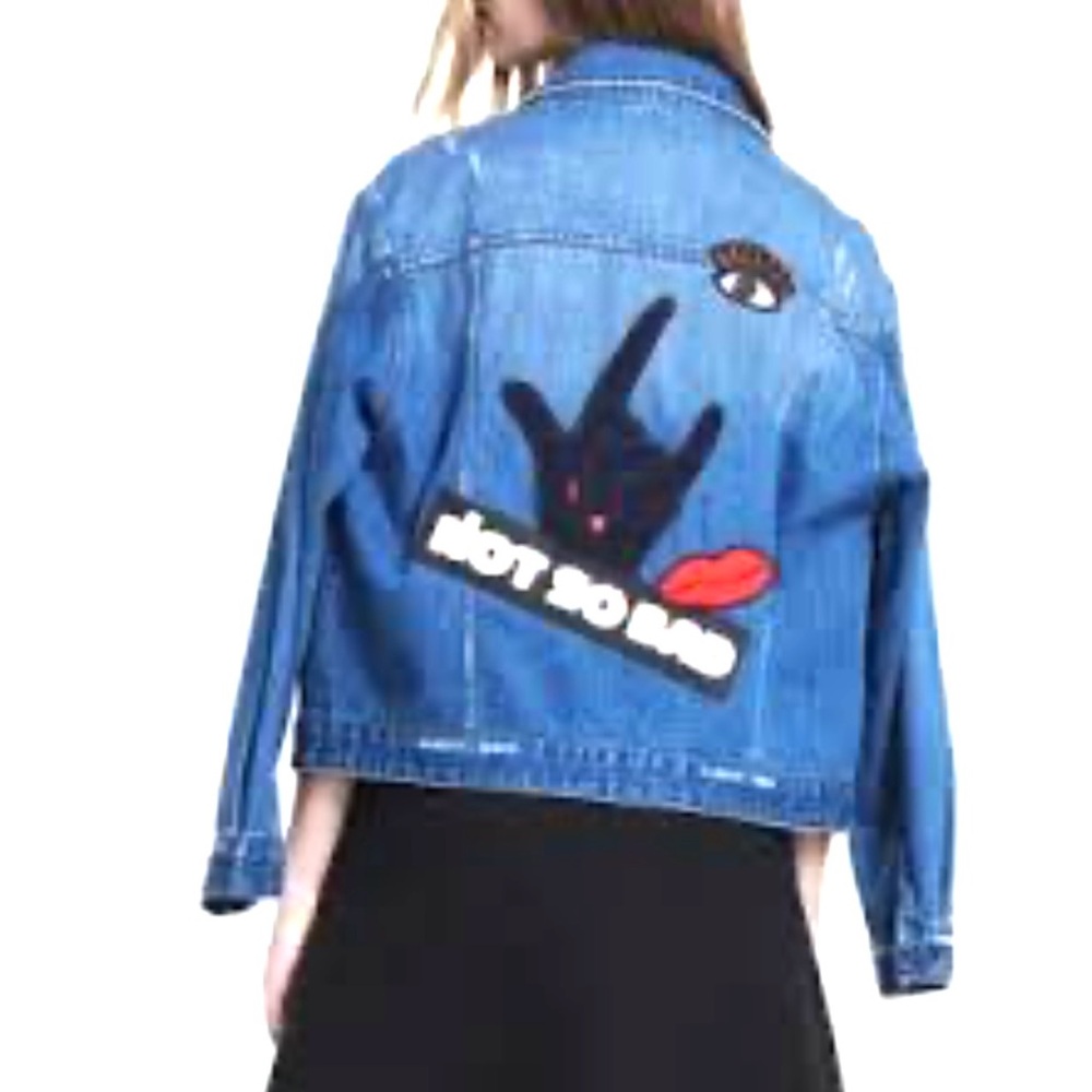 AMASS Vintage Denim Jacket with Graphic Patches